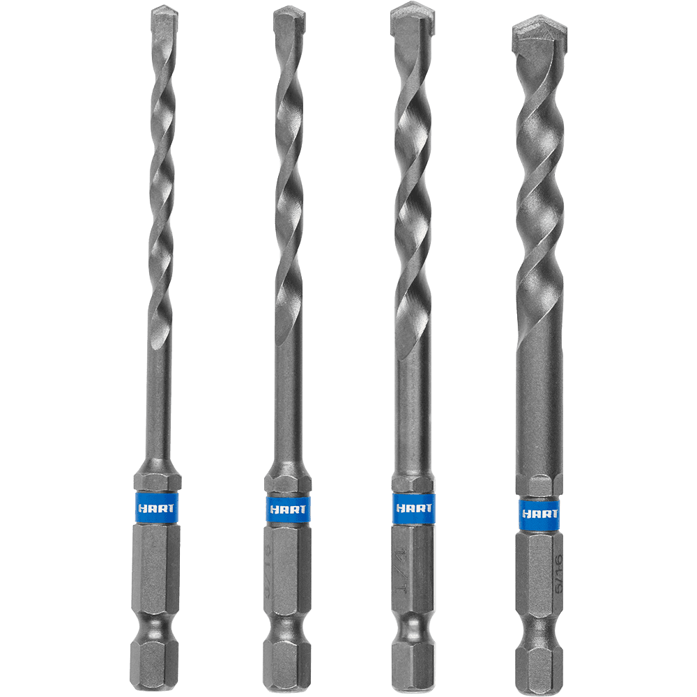 HART 4Piece Hex Shank Masonry Drill Bit Set