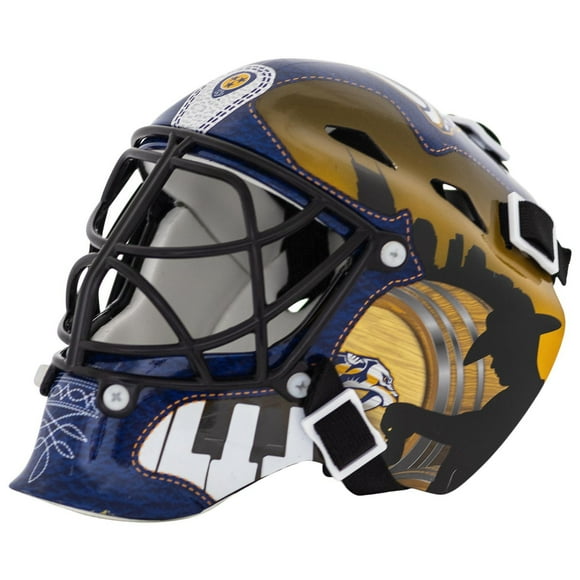 Franklin Sports Predators NHL Team Logo Mini Hockey Goalie Mask with Case - Collectible Goalie Mask with Official NHL Logos and Colors