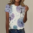 thumbnail image 2 of TSADFHJI Hauts de Vacances pour Femmes Grande Taille T-Shirt à Imprimé g pour Femme Col Rond Manches Courtes Haut Manches Courtes, 2 of 5
