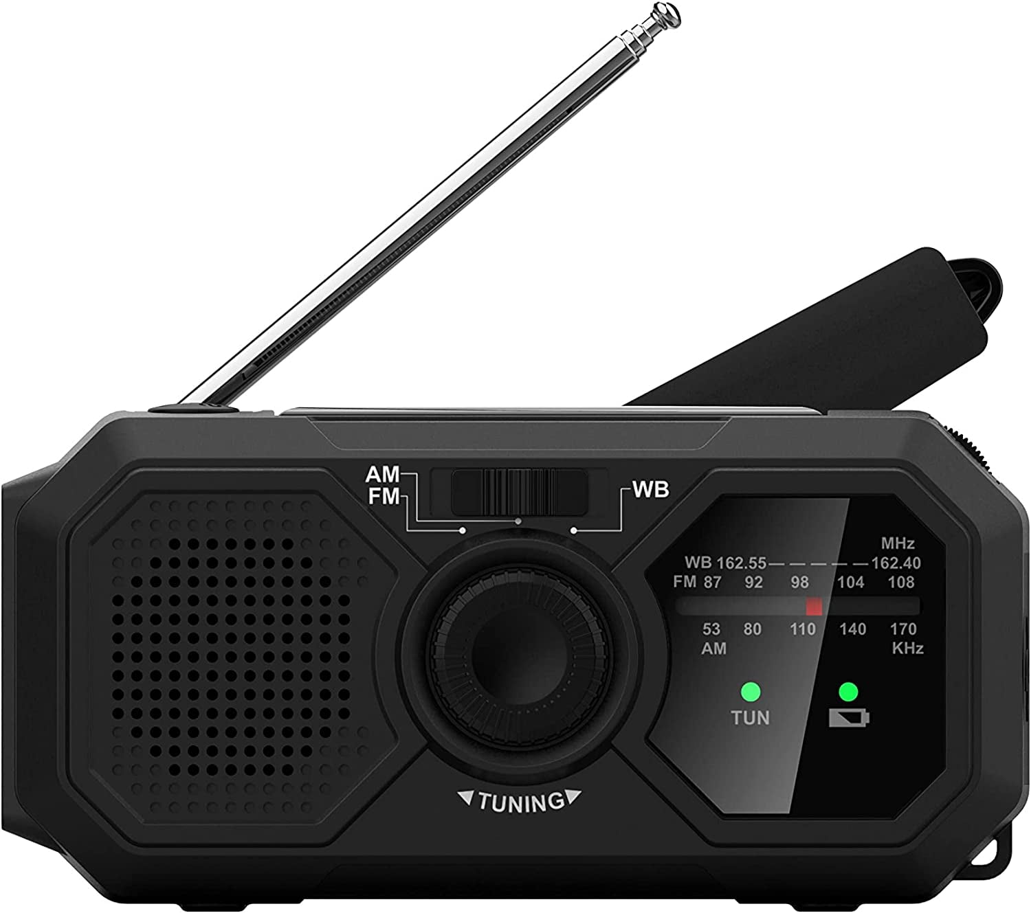 Radio Portable Kaito KA500 - AM/FM/OC - Alimentation Multiple (manivelle, Solaire, Batterie…) - Alertes Météo NOAA
