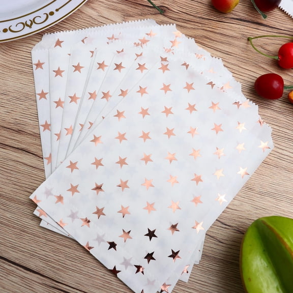 Masteelf 24pcs Disposable Star Gift Bag Rose Golden Packaging Bag Beautiful Party Storage Bag
