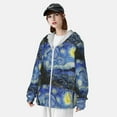 thumbnail image 3 of Kdxio The Starry Night Print Women Men Sun Protection UPF 50+ Jackets Zip Up Long Sleeve Hoodie Hiking Lightweight with Pockets, 3 of 7