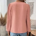 thumbnail image 7 of TKLPEHG Womens Tops Dressy Casual V Neck Hollow Lace Elegant Shirts Fashion Lightweight Long Sleeve Classic Solid Color Loose Leisure Comfy Blouses (Pink,XXL), 7 of 7
