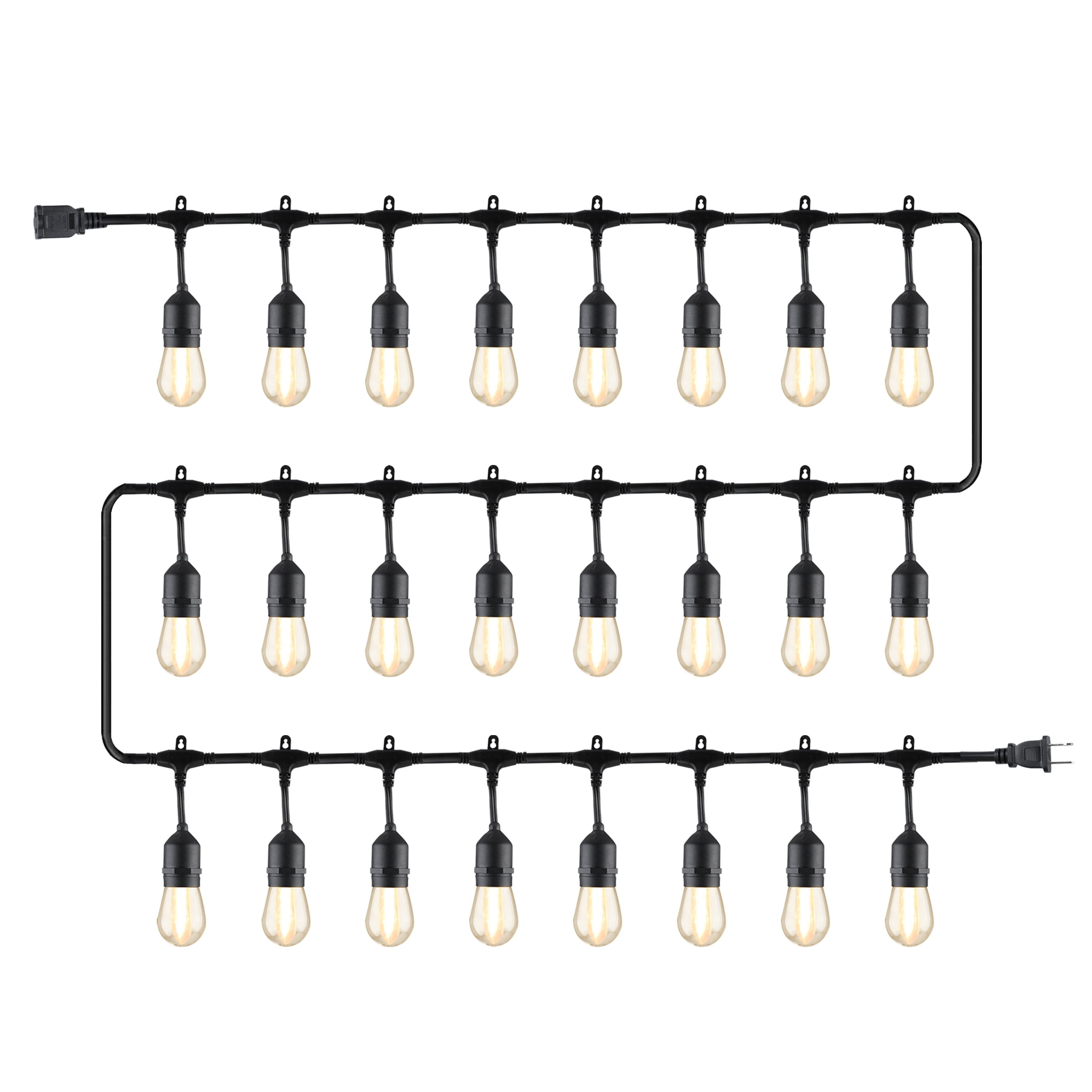 Better Homes & Gardens 48-Foot Outdoor Commercial String Lights, 24 Shatterproof LED Bulbs, Indoor/Outdoor Use
