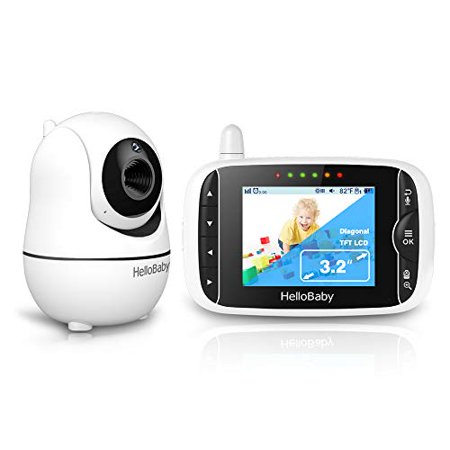 Baby Monitor,Video Baby Monitor with Camera and Audio, Remote Pan-Tilt-Zoom with 3.2?LCD Screen