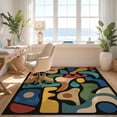 thumbnail image 3 of Design&I 8'x10' Washable Area Rug Multicolor Abstract Geometric Design Bold Shapes with Modern Artistic Flair for Dining Room, Large Office, Lounge, Snag-Free, 3 of 7