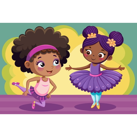 Cartoon Ballerina Friends Dancing Edible Icing Image Cake Topper, by TNCT.