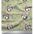 thumbnail image 1 of Soimoi Poly Georgette Fabric Snowman & Penguin Kids Print Fabric by Yard 42 Inch Wide, 1 of 3