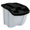 Suncast BH188810 18 Gallon Indoor or Outdoor Stacking Recycle Storage Bin, Gray, Plastic