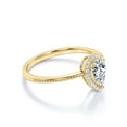 thumbnail image 3 of JeenMata Halo 1 Carat Pear Shaped Moissanite Milgrain Edge Engagement Ring In 18K Yellow Gold Plating Over Silver, 3 of 7