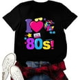 thumbnail image 4 of Oversized 80s T-Shirts for Women I Love The 80s Tees Vintage neon Crewneck Short Sleeve 1980 Themed Style Party Tops, 4 of 4