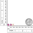 thumbnail image 6 of Gem Stone King 18K Rose Gold Plated Silver Pink Created Sapphire Stud Earrings for Women | 2.00 Cttw | Gemstone September Birthstone | Round 6MM, 6 of 6