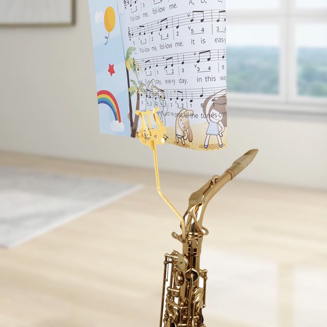 Pinza para lira de partituras de marcha metálica, soporte para partituras de saxofón alto, accesorios para instrumentos musicales para saxofón alto/tenor