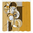 thumbnail image 2 of Ambesonne Modern Art Shower Curtain, Retro Surreal Abstract, 69"Wx75"L, Dark Yellow, 2 of 4