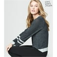 thumbnail image 2 of Aeropostale Womens Contrast Stripe Pullover Sweater, Grey, Large, 2 of 2
