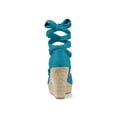 thumbnail image 4 of BLISSFUL STEP Chaussures pour Femmes Espadrilles à Lacets Sandales Compensées à Plateforme Sarcelle 8,5, 4 of 8