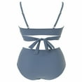 thumbnail image 3 of Women's Sexy Bikini Swimsuits, Women's High Waisted Bandage Bikini Set Wrap 2 Piece Push Up Swimsuits, Front Corss and Back Tie Knot (Gray,Small), 3 of 8