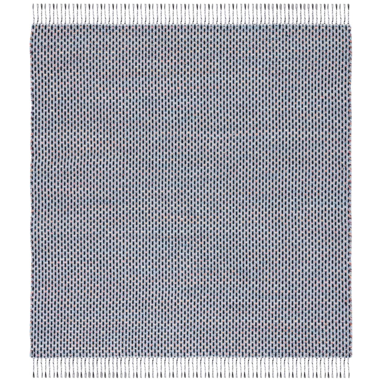 SAFAVIEH Montauk Annie Geometric Cotton Area Rug, Blue/Black, 5' x 8'