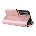 thumbnail image 5 of Feishell for Samsung Galaxy S22 (6.1 inch) Wallet Case for Women Men,Premium PU Leather Magnetic Clasp Zipper 9 Card Slots Folio Flip Holder Shockproof Purse Phone Case with Wrist Strap,Rosegold, 5 of 8