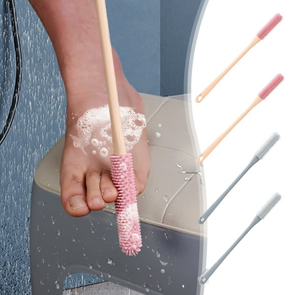 Juego de cepillos para lavar los pies | 2-Pack Limpiador de dedos de precisión de goma suave | Eliminación de piel muerta y queratina | Cerdas suaves Limpieza profunda | Mango ergonómico | Tamaño de