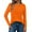 Orange, variant on WTOBBY Stylish Women's Long Sleeve Pleated Top Casual Solid Color Round Neck Blouse Fashion Basic Design Comfortable Fit for Everyday Use Easy Care Fabric for Women,Beige L