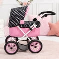 thumbnail image 4 of Trendy Doll Pram in Black & Pink W/ Hearts, Includes Matching Shoulder Bag, Fits Dolls Up to 18", 4 of 6