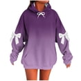 thumbnail image 2 of DAFPZW Women's Pullover Hoodies Gradient Color Long Sleeve Cute Bows Trendy Fall Fashion Tops Hooded Sweatshirts, 2 of 5