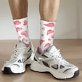 thumbnail image 4 of Uemuo Pink Hearts Pattern Women's Crew Socks, Soft Durable Breathable Moisture-Wicking with Odor Control Cotton socks, 4 of 9