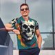 thumbnail image 4 of Fotbe Modern Hip-Hop Skull Camiseta Polo de Golf para Hombre con Estampado – Camisa Deportiva Transpirable con Cuello Abotonado-Small, 4 of 6