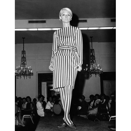 History Matching Head To Toe Aggressively Striped Dress With Matching Striped Stockings July 1964 Csu ArchivesEverett Collection History ()