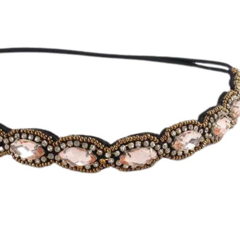 6pcs Rhinestone Beaded Headband, Elastic Jewelry Hair Bands for Lady Women Girl Teenitor 6pcs Rhinestone Beaded Headband, Elastic Jewelry  main image 4