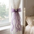 thumbnail image 4 of Sheer Organza Bow Curtain Tiebacks Pearl Decor No Punch Wavy Tassel Curtain Straps for Sweet Home Window Drape Decor Accessories Bedroom Gift, 4 of 6