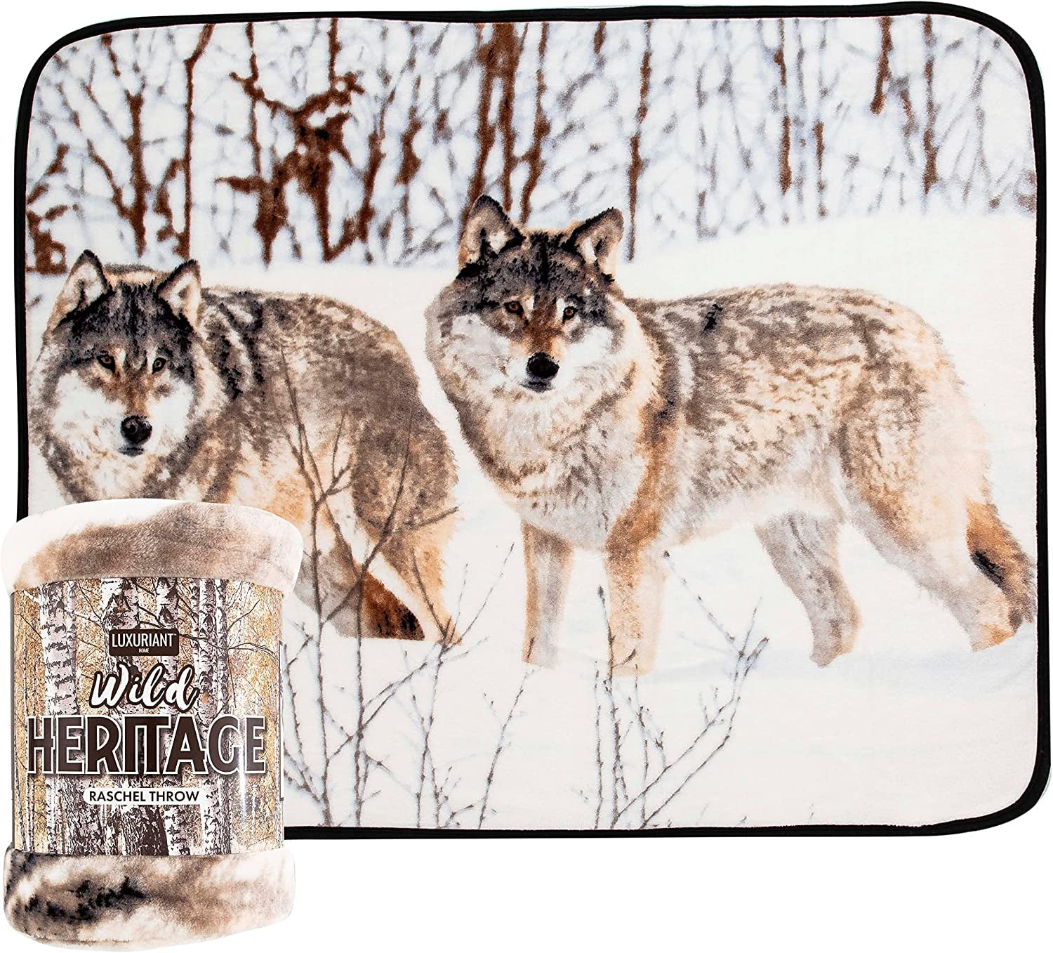 Winter Wolves Raschel Throw Blanket, 50 x 60 inches