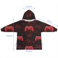thumbnail image 7 of Red Controllers Games Icons Black Pattern Blanket Hoodies for Kids 6-13YR Oversize Wearable Blanket Hoodies for Boys Girls Teens, 7 of 7