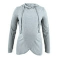thumbnail image 1 of T-shirt de Maternité pour Femmes Ourlet Irrégulier Décontracté Manches Longues Col Rond Basique Allaitement à Capuche, 1 of 5