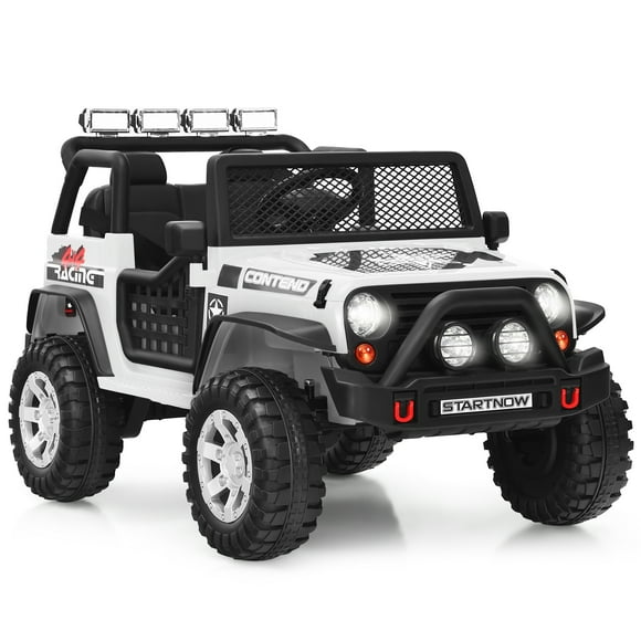 Topbuy Kids Ride on Truck 12V Electric Truck w/Remote Control Battery Powered Ride on Toy Car White