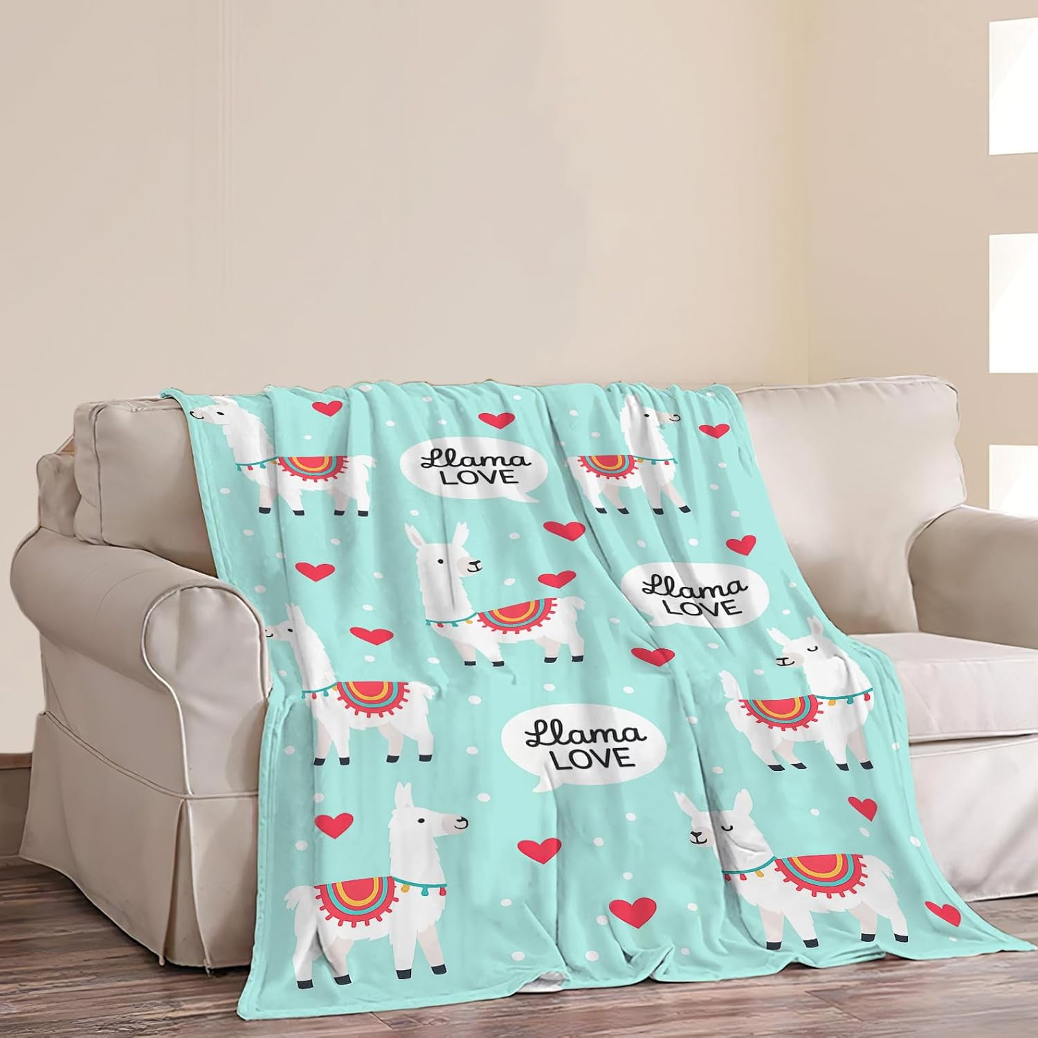 Llama Alpaca Blanket Cute Llamas Blanket Alpaca Gifts for Women Women Soft Cozy Flannel Fleece Fuzzy Stuffed Plush Bedding Decor for Users Adults Couch Sofa 50 x 60 Inch
