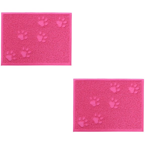 2pcs 30 x 40cm Pet Puppy Dog Cat Litter Mat Claws Pet Small Footprint Foot Sleeping Pad Placemat Cleaning Carpet (Rose Red)