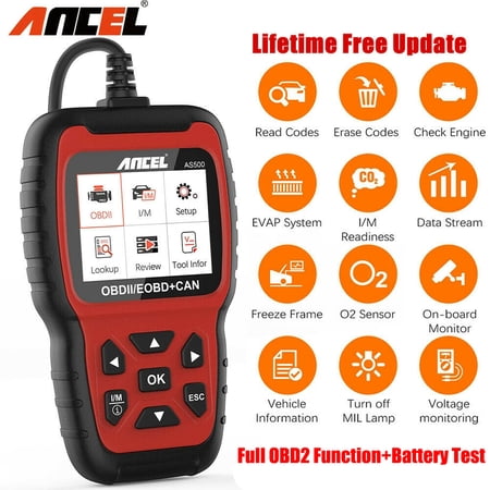 Ancel AS500 OBD2 Scanner Engine Code Reader Auto Diagnose Car Lifetime Free Update