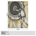 thumbnail image 4 of ONETECH  Nature Throw Blanket, Bee on a Flower Honey Floral Mother Earth Phase Wildlife Digital Print Art, Flannel Accent Piece Soft Couch Cover for Adults,  Black and White, 4 of 6