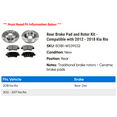 thumbnail image 2 of Rear Brake Pad and Rotor Kit - Compatible with 2012 - 2018 Kia Rio 2013 2014 2015 2016 2017, 2 of 2