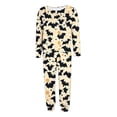 thumbnail image 7 of Xijirk Women Halloween Pajama Set Long Sleeve Boat Neck Top with Jogger Pants Bat Polka Dot Print Loungewear for Sleepwear and Holiday Party,Light Yellow,S, 7 of 7