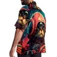 thumbnail image 3 of Retro Cat Men's Casual Button Down Short Sleeve Printed Summer Beach Shirts, 3 of 6