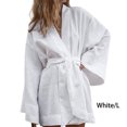thumbnail image 4 of Jumpingount Vestido de noche de algodón y lino para mujer, de manga larga, transpirable, bonito, adelgazante, para chicas, ropa de dormir, Vestidos Blanco L, 4 of 5