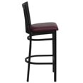 thumbnail image 2 of HERCULES Series Black School House Back Metal Restaurant Barstool - Burgundy Vinyl Seat, 2 of 6