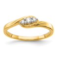 thumbnail image 1 of Solid 14k Yellow Gold 3-stone Simulated CZ Ring, 1 of 1