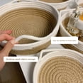 thumbnail image 2 of PENGXIANG []  Desktop Storage Box Storage Basket Cotton Rope Woven Baskets with Handles for Organizing Shelf Storage Baskets Decorative Basket for Closet Storage Toy (Large 7.48”*7.48”*2., 2 of 6