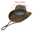 thumbnail image 3 of Dmlomu Mesh Cowboy Hat for Men, Breathable Mesh Wide Brim Sun Hat with Chin Strap, Summer Hat for Bike Riding Fishing Hiking Gardening Men Women, 3 of 7
