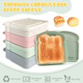 thumbnail image 4 of 4 Uds contenedores de sándwich para loncheras, contenedor de caja de sándwich reutilizable para niños, contenedor de pan con soporte para sándwich, 4 of 5