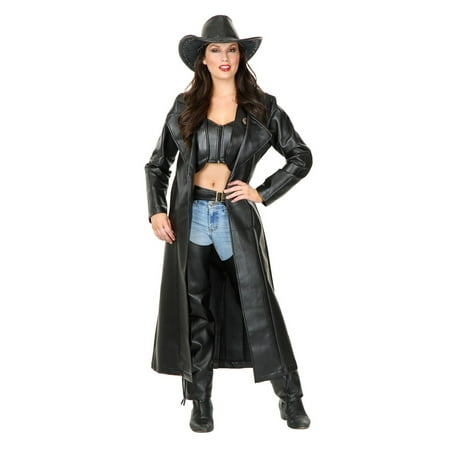 Halloween Ladie's Leather Duster Adult Costume